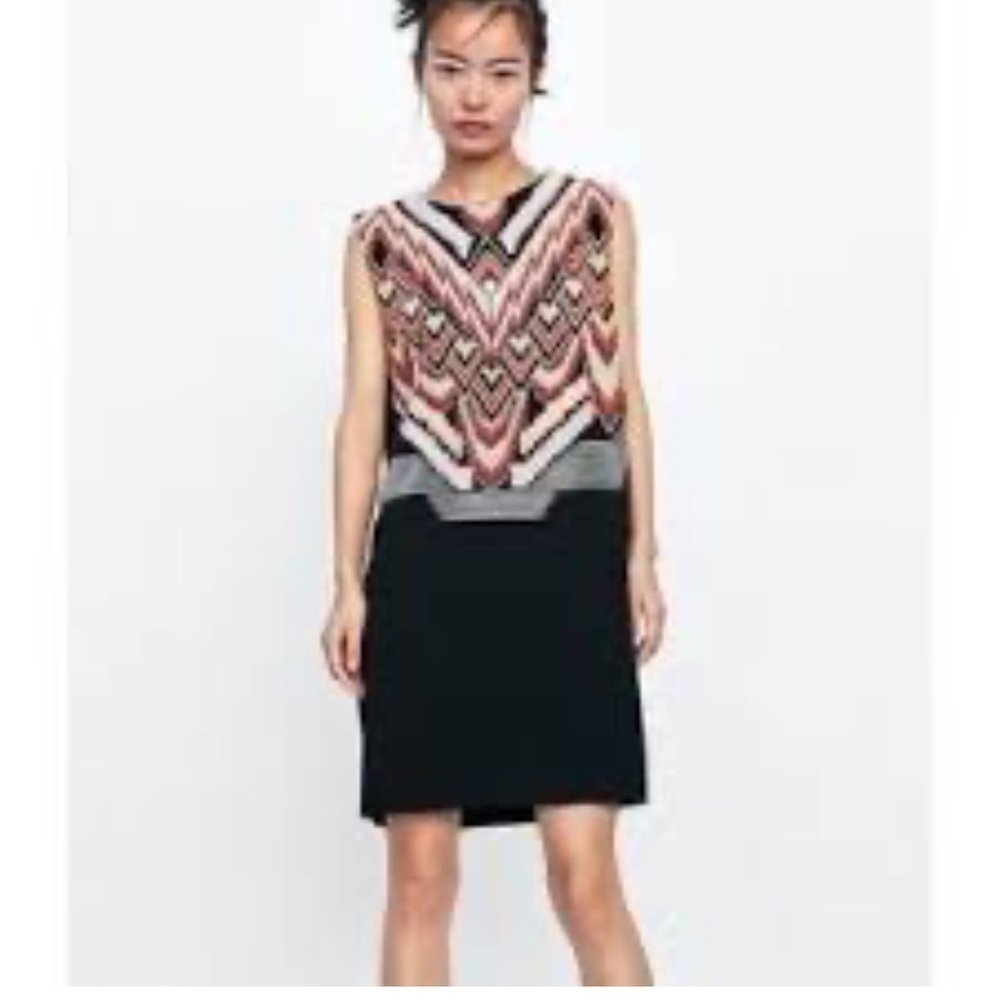 Zara sheath dress Sz large L tribal feel